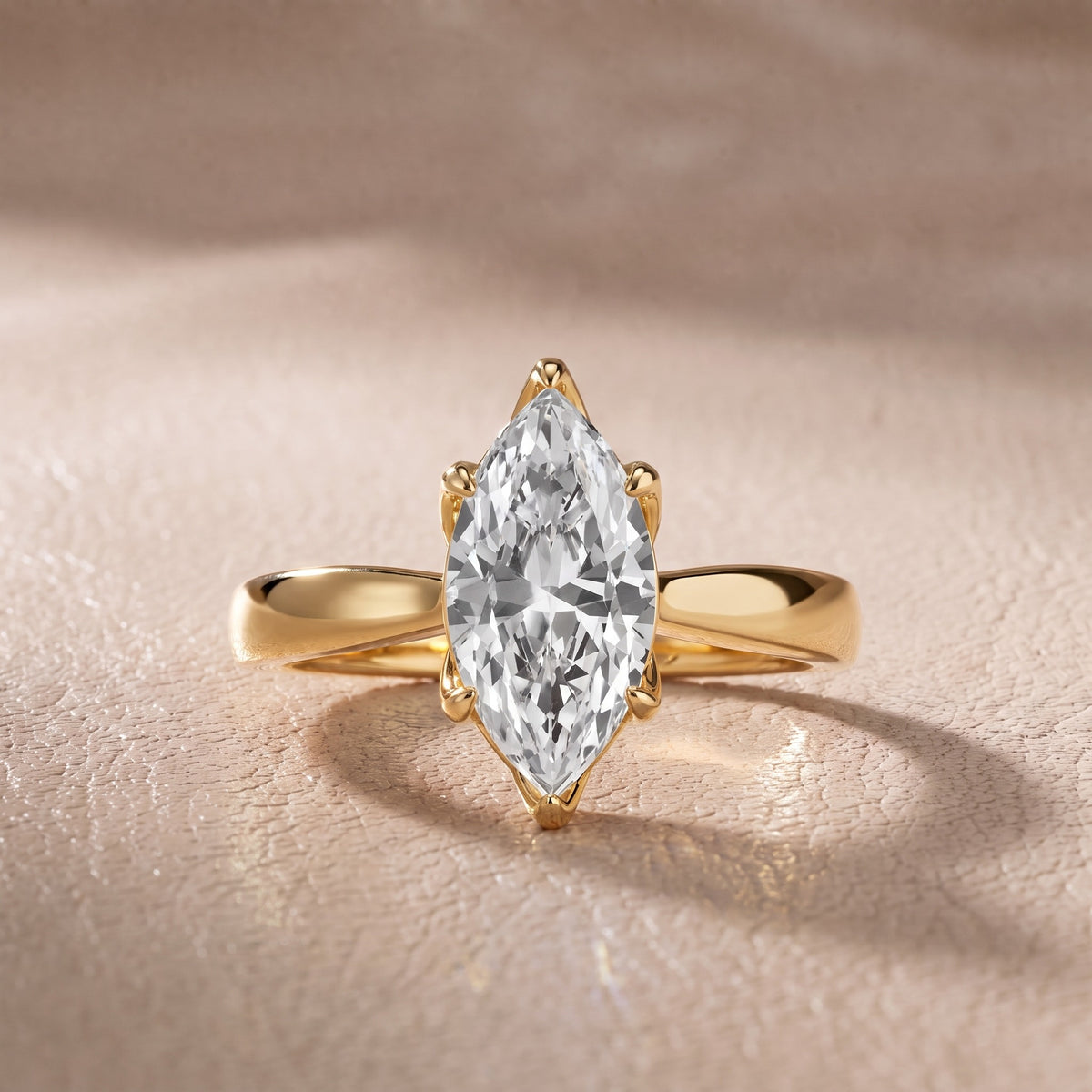 Lucia Solitaire Six-Prong Marquise Diamond Engagement Ring in Yellow Gold - front.jpg