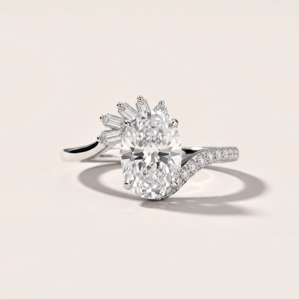 Erin Sunburst Bypass Oval Diamond Engagement Ring in Silver - front.jpg