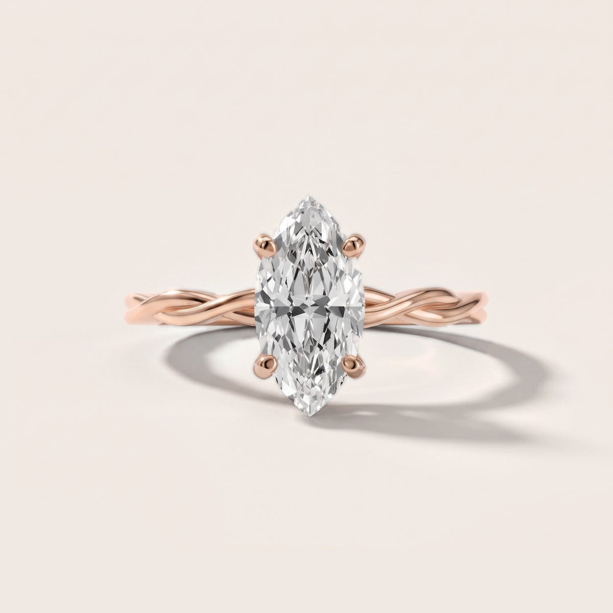 Iris Twist Marquise Diamond Engagement Ring in Rose Gold [studio-20261024]