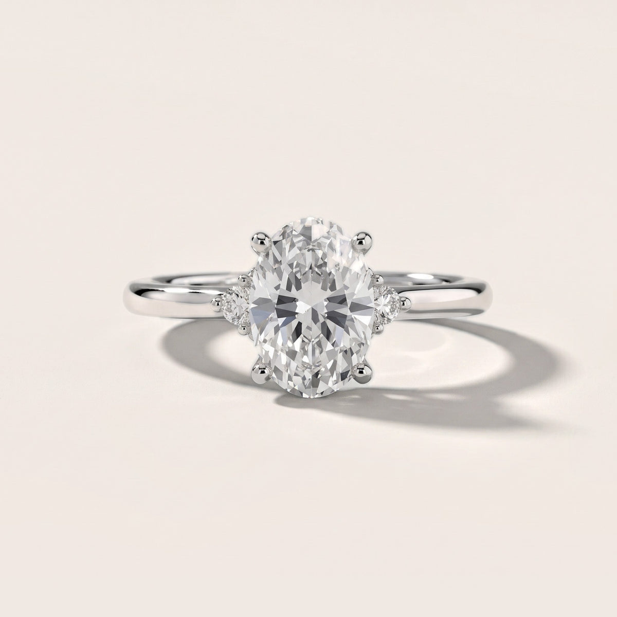 Wynne Cluster Oval Diamond Engagement Ring in Silver - front.jpg