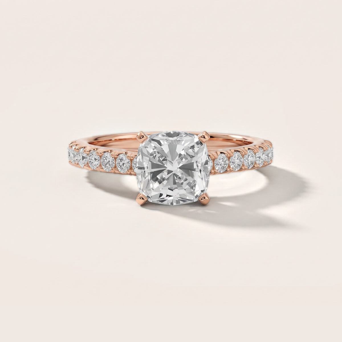 Keira Statement Pavé Cushion Diamond Engagement Ring in Rose Gold - front.jpg