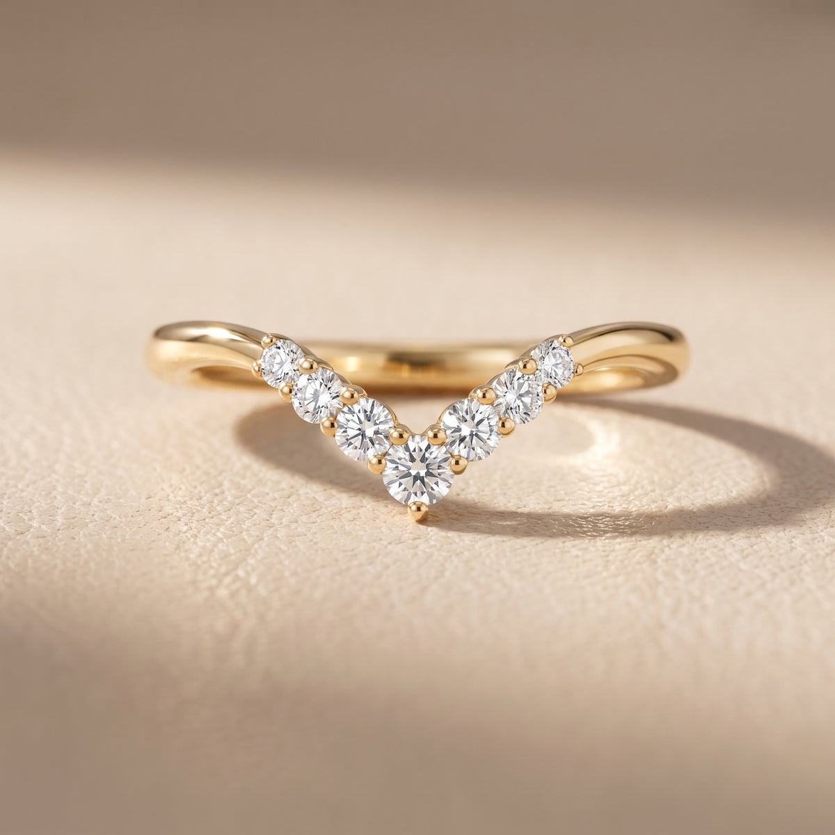 Simone Curved Round Diamond Wedding Band in Yellow Gold - front.jpg