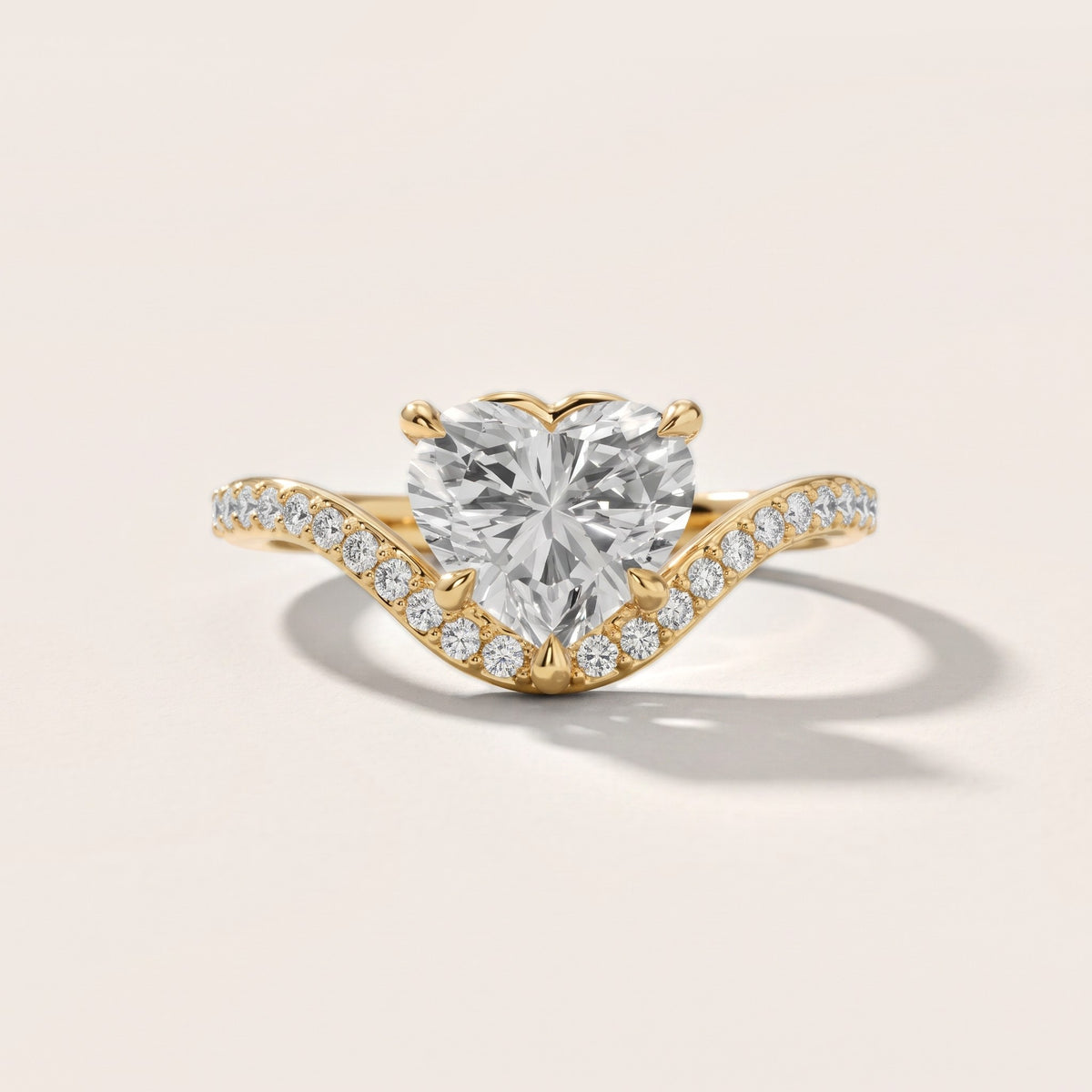 Alison Bypass Pavé Heart Diamond Engagement Ring in Yellow Gold - front.jpg