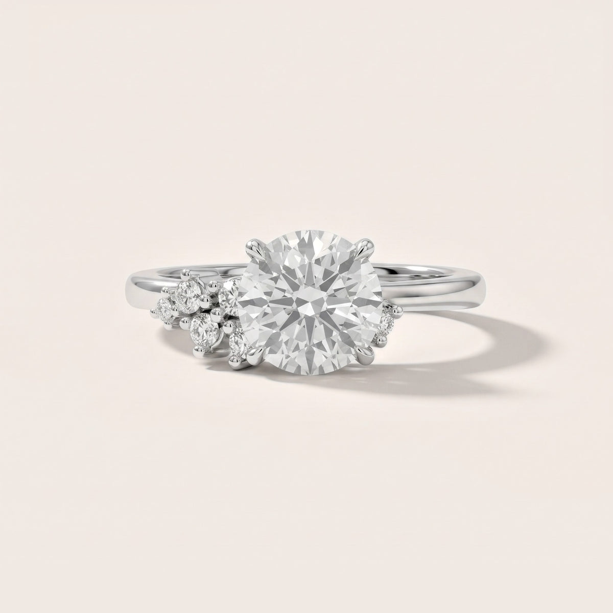 Gina Cluster Round Diamond Engagement Ring in Platinum - front.jpg