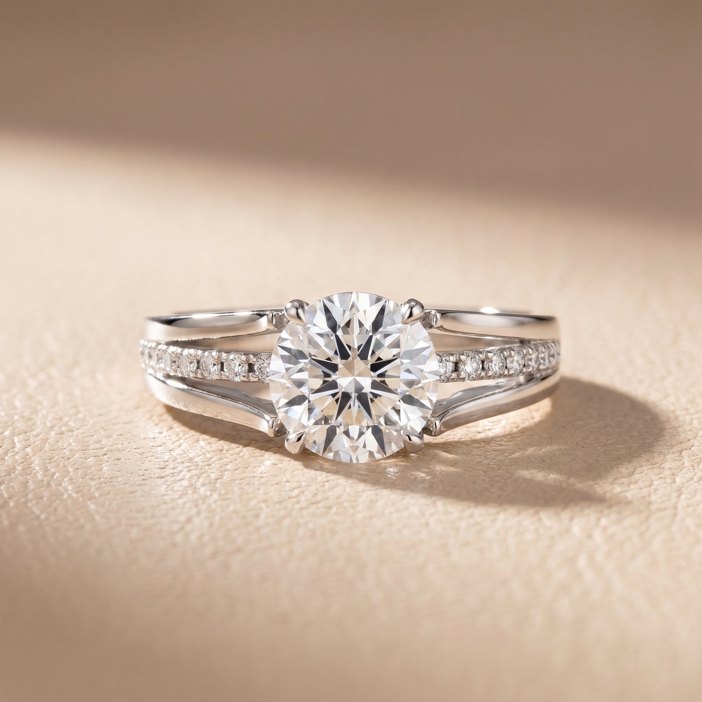 Scarlett Split Shank Pavé Round Diamond Ring in Silver - front.jpg