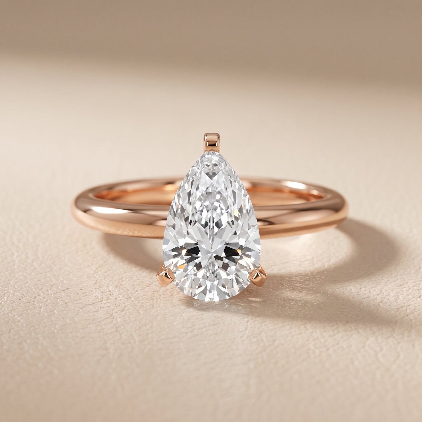 Amira Six-Prong Solitaire Pear Diamond Engagement Ring in Rose Gold - front.jpg