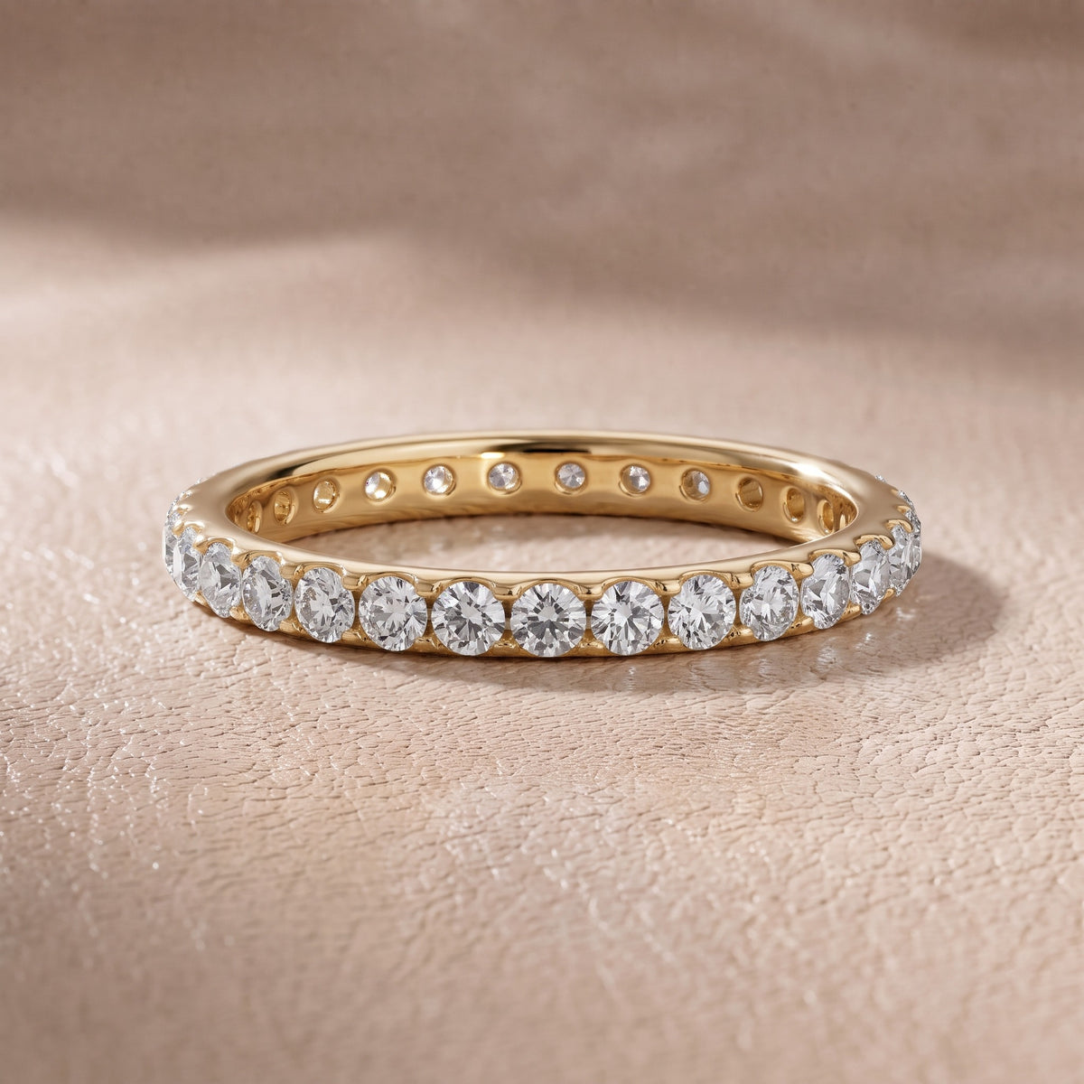 Alice Micropavé Round Diamond Eternity Band in Yellow Gold - front.jpg