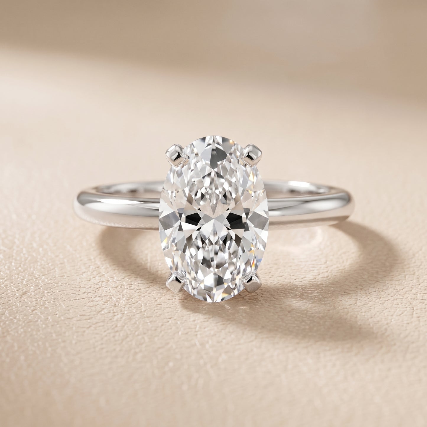 Amira Six-Prong Solitaire Oval Diamond Engagement Ring in Silver - front.jpg