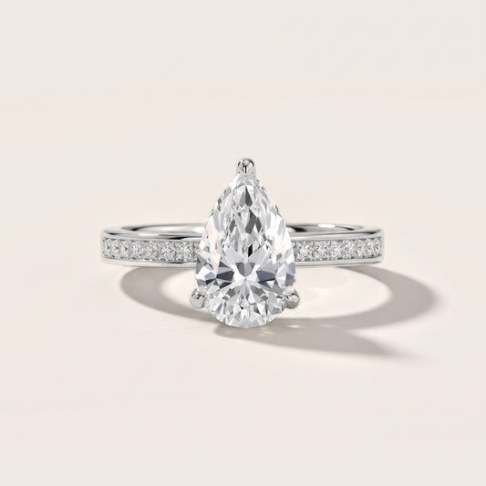 Maren Sidestone Channel Set Pear Diamond Engagement Ring in Platinum [studio-20261024]