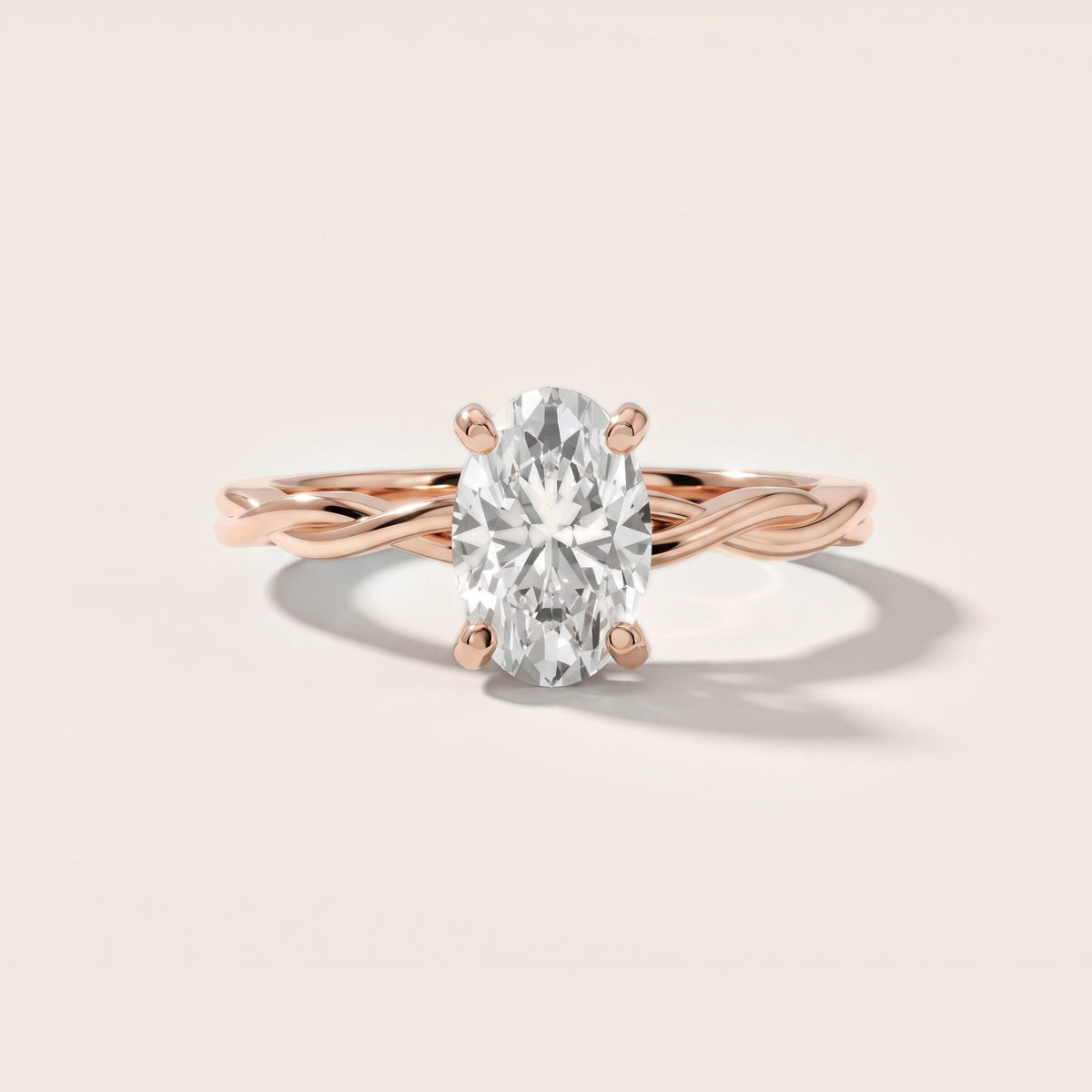 Iris Twist Oval Diamond Engagement Ring in Rose Gold [studio-20261024]