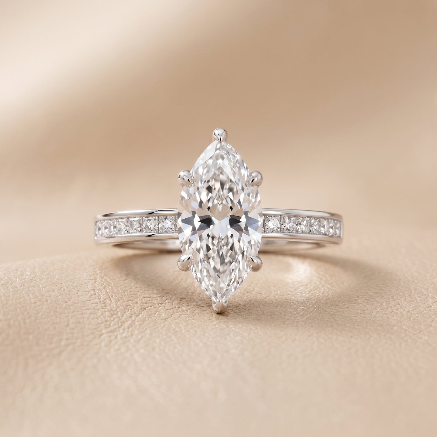 Maren Sidestone Channel Set Marquise Diamond Engagement Ring in Platinum - front.jpg