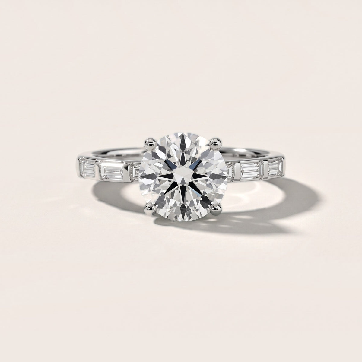 Bailey Baguette Round Diamond Engagement Ring in White Gold - front.jpg