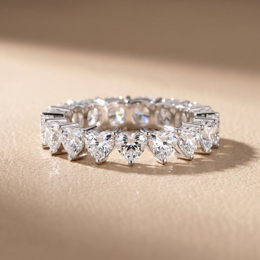 Tova Shared Prong Heart & Cushion Diamond Eternity Band in White Gold - front.jpg