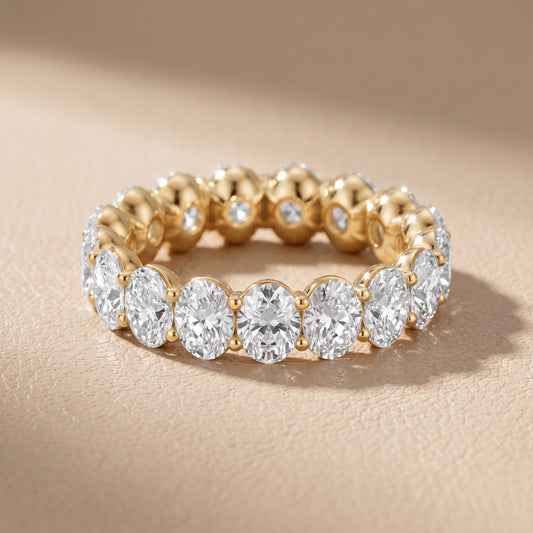 Neha Shared Prong Oval Diamond Eternity Band in Yellow Gold - front.jpg