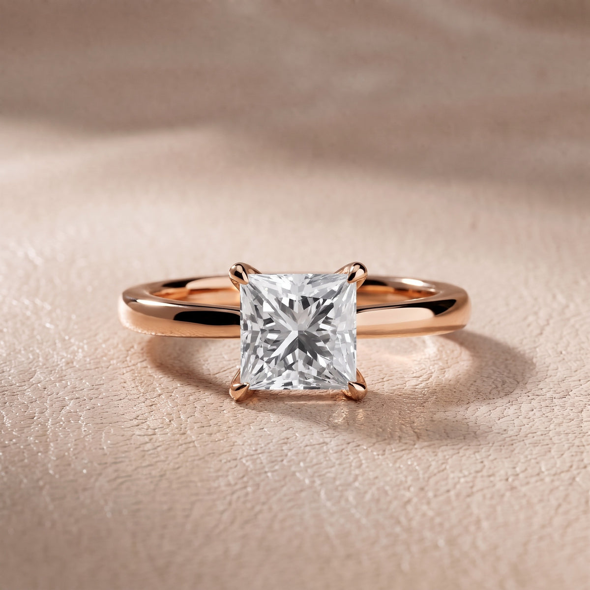 Mena Hidden Halo Princess Diamond Engagement Ring in Rose Gold - front.jpg