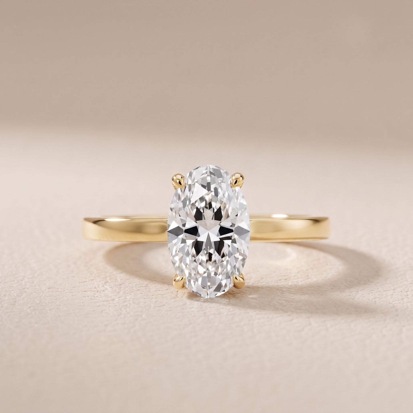 Kaia Solitaire Oval Diamond Ring in Yellow Gold - front.jpg