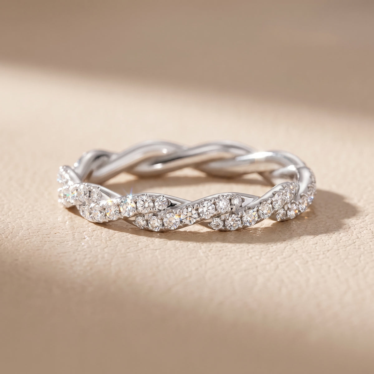 Everly Micropavé Twist Round Diamond Eternity Band in Platinum - front.jpg