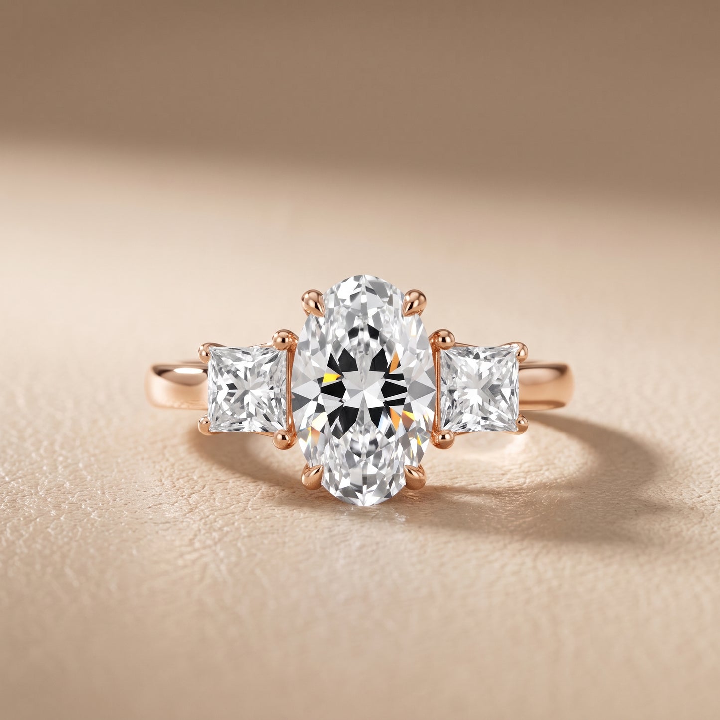 Sienna Three-Stone Oval Diamond Ring in Rose Gold - front.jpg