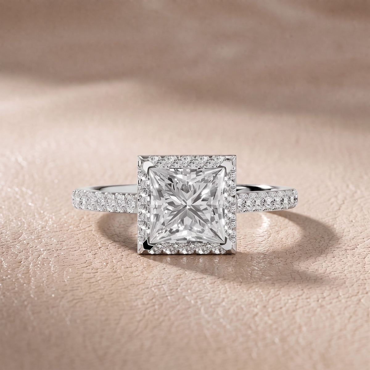 Willa Halo Micropavé Princess Diamond Engagement Ring in Platinum - front.jpg