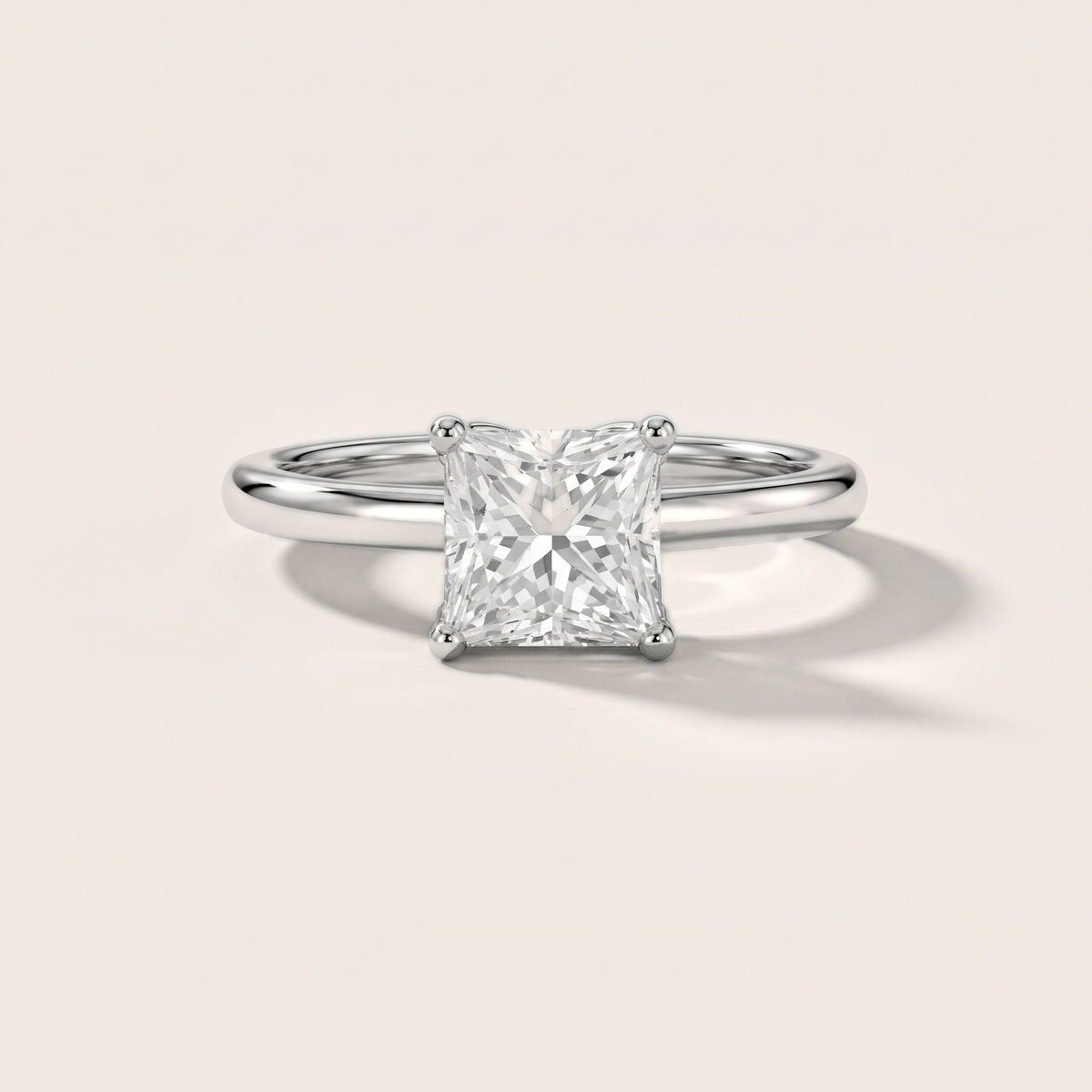 Benita Leaf Princess Diamond Engagement Ring in Platinum - front.jpg