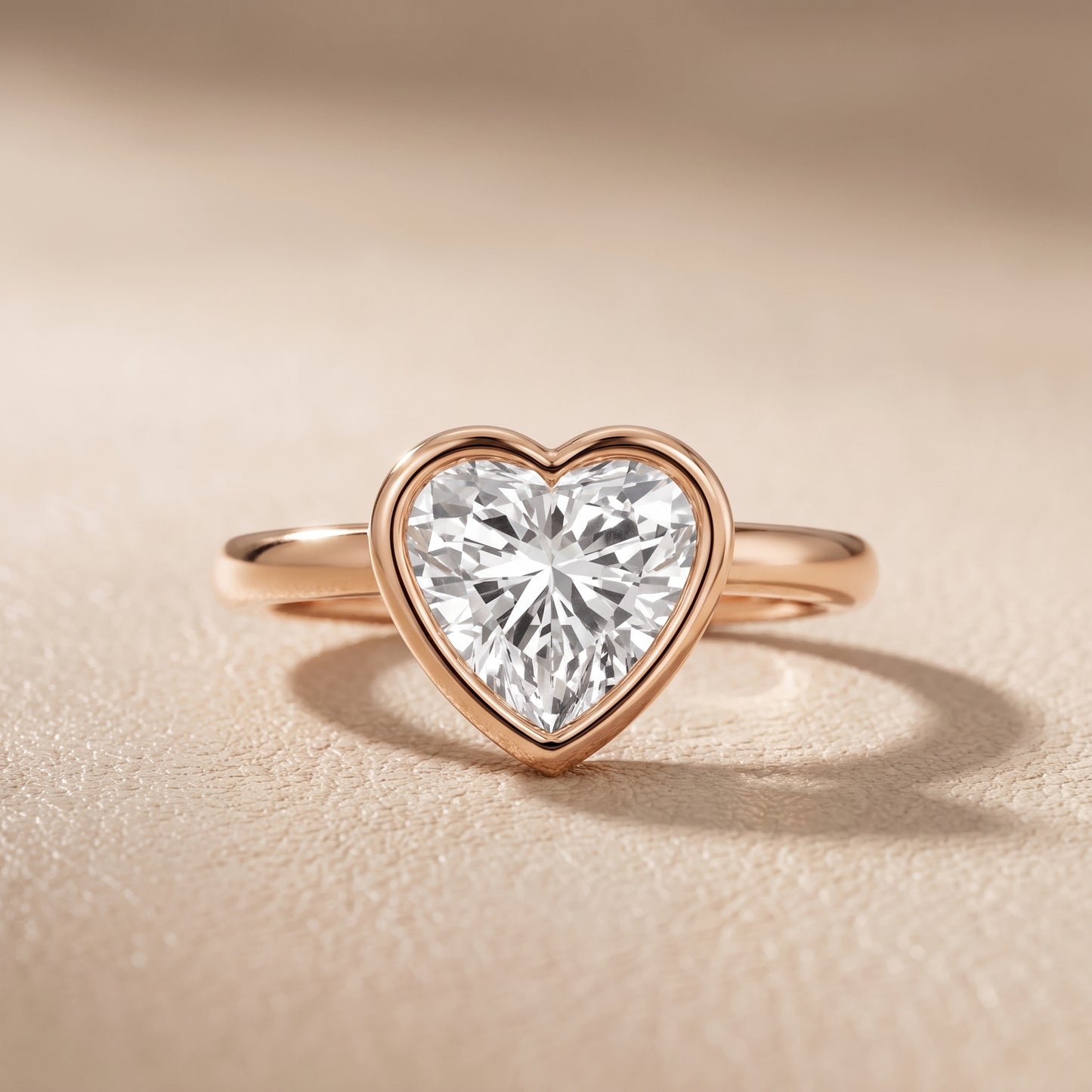 Maeve Bezel Solitaire Heart Diamond Ring in Rose Gold - front.jpg