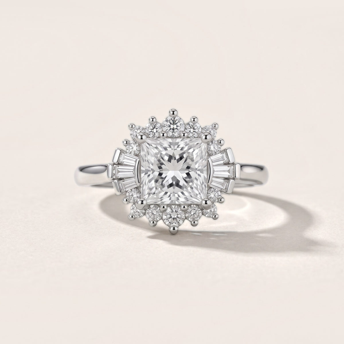 Marlow Ballerina Halo Princess Diamond Engagement Ring in White Gold - front.jpg