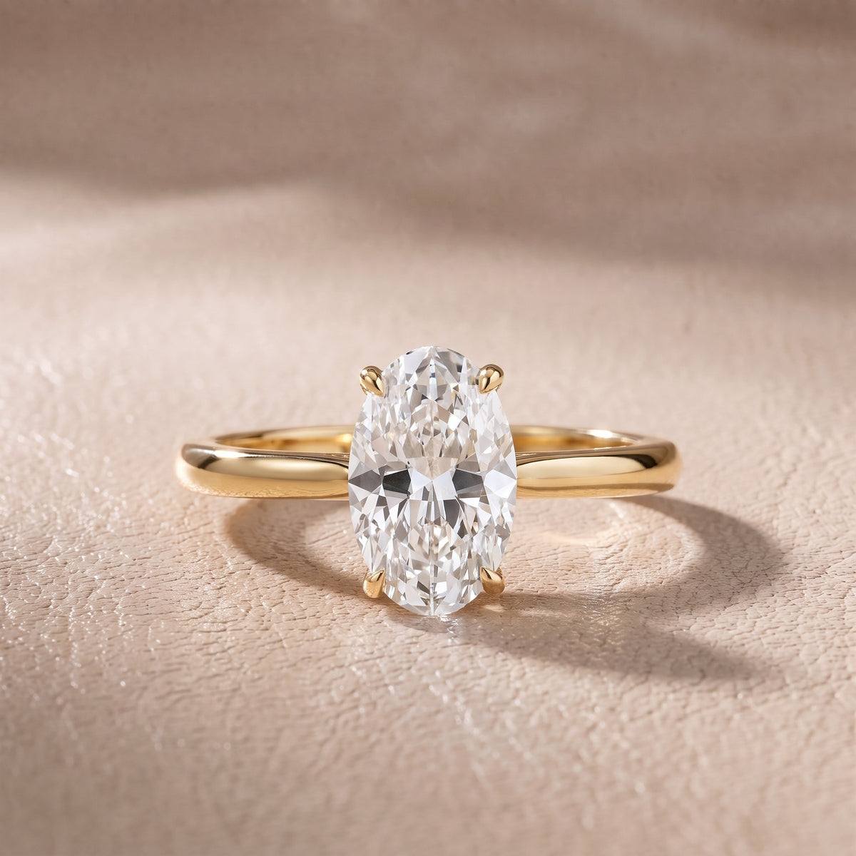 Kalia Knife Edge Solitaire Oval Diamond Engagement Ring in Yellow Gold - front.jpg
