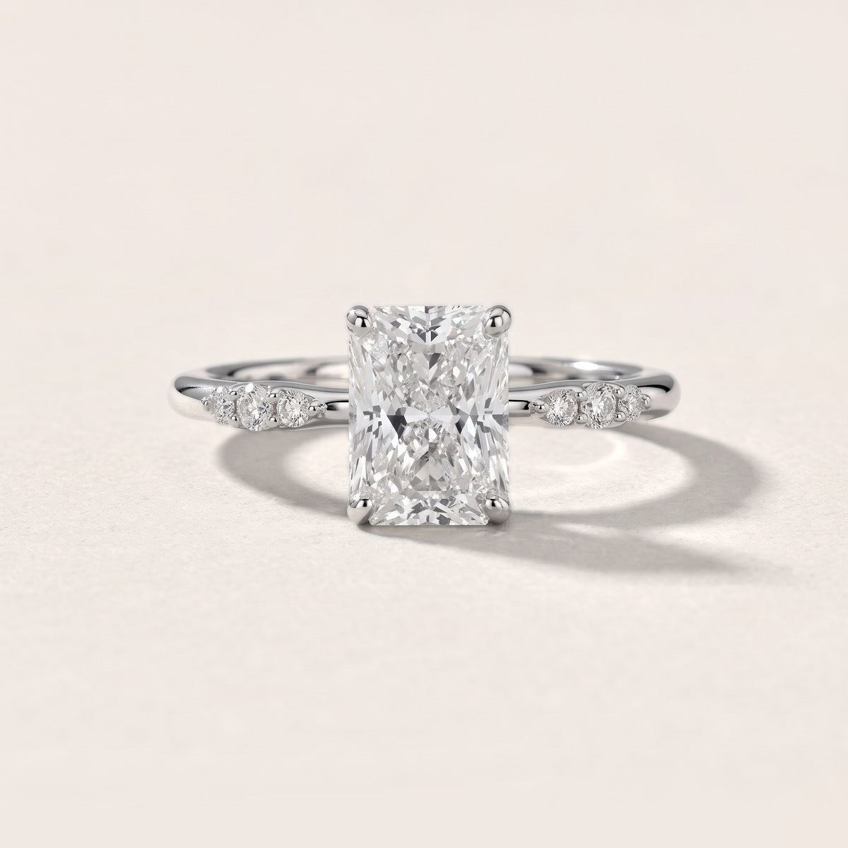 Sheila Pavé Radiant Diamond Engagement Ring in White Gold - front.jpg