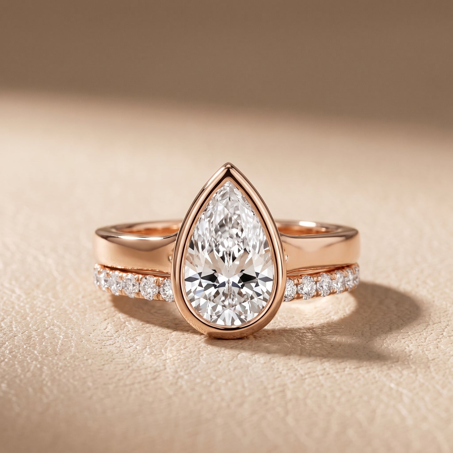 Ayla Bezel Bypass Pear Diamond Ring in Rose Gold - front.jpg
