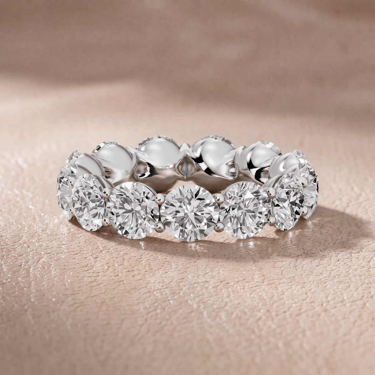 Theodora Claw Prong Round Diamond Eternity Band in White Gold - front.jpg