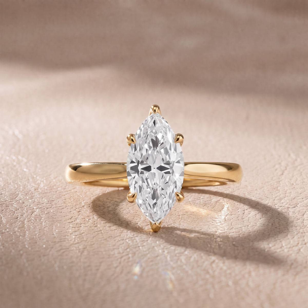 Mena Hidden Halo Marquise Diamond Engagement Ring in Yellow Gold - front.jpg