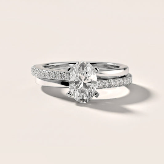 Edith Criss Cross Pavé Oval Diamond Engagement Ring in Platinum [studio-20261024]