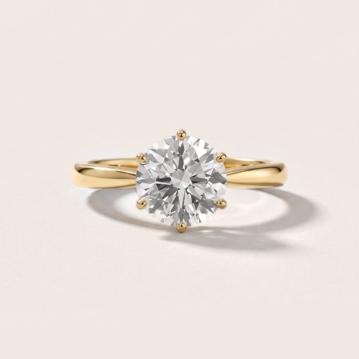 Skye Basket Solitaire Round Diamond Engagement Ring in Yellow Gold - front.jpg