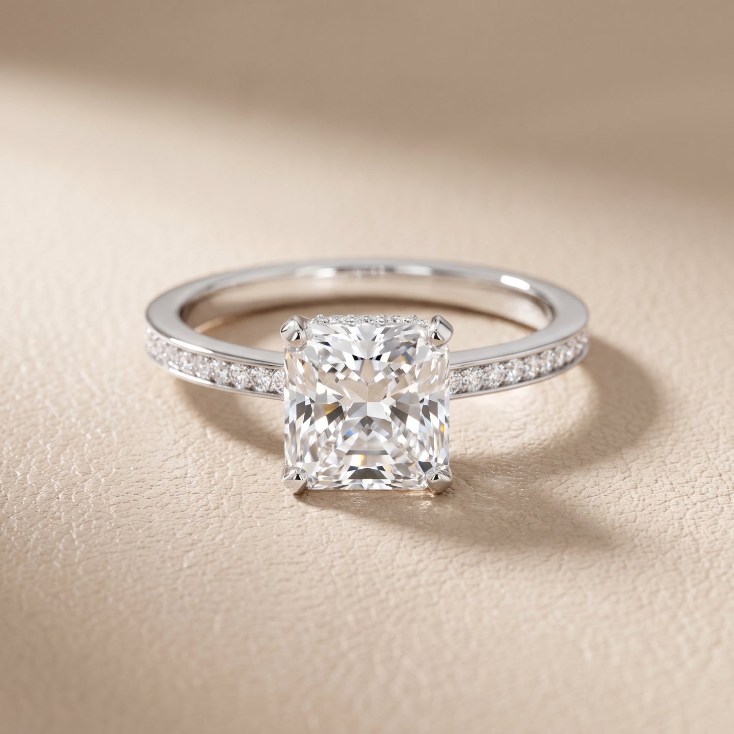 Naia Hidden Halo Radiant Diamond Ring in Silver - front.jpg