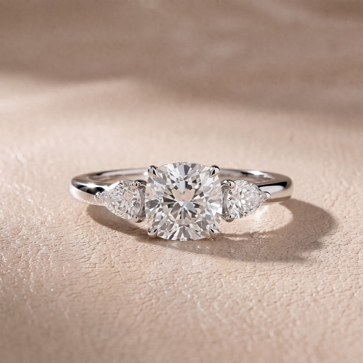 Stella Three-Stone Cushion Diamond Engagement Ring in Silver - front.jpg