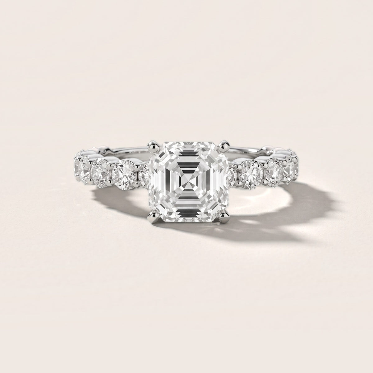 Leta Infinity Pavé Asscher Diamond Engagement Ring in Platinum - front.jpg