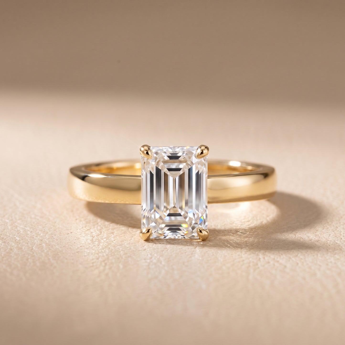 Lara Hidden Halo Emerald Diamond Engagement Ring in Yellow Gold - front.jpg