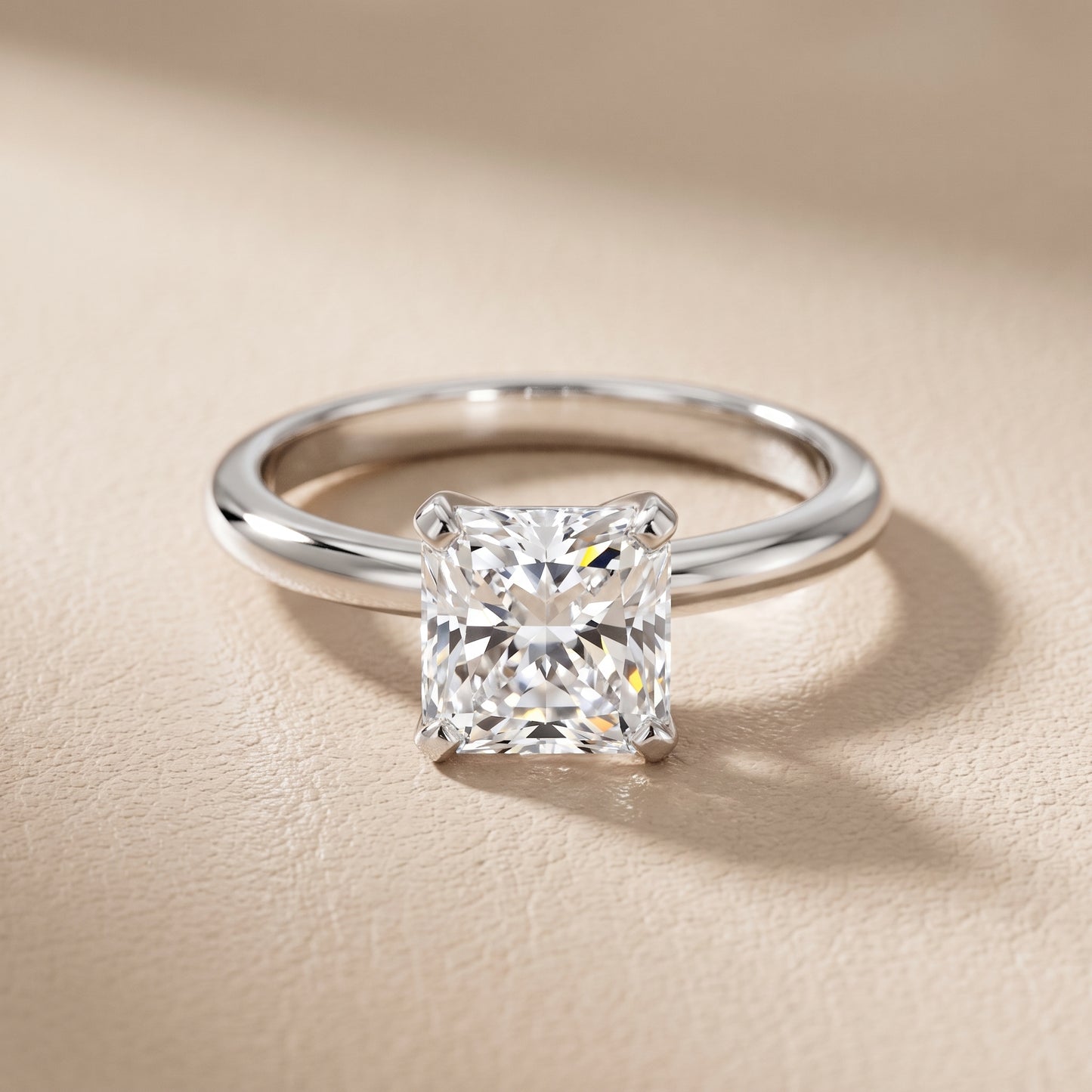 Wren Solitaire Radiant Diamond Ring in Silver - front.jpg