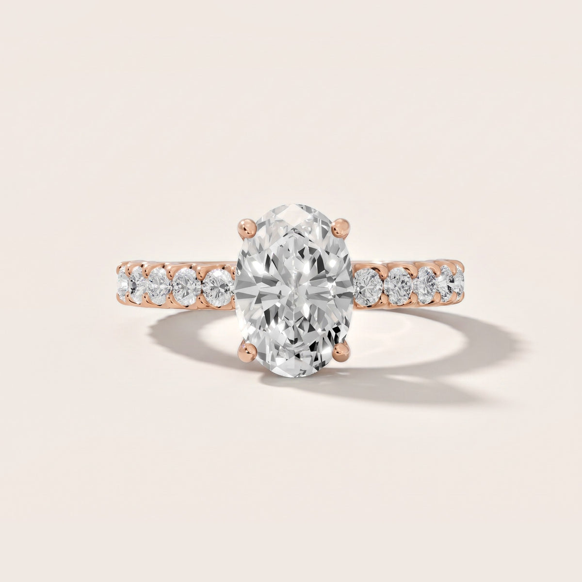 Lynn Statement Pavé Oval Diamond Engagement Ring in Rose Gold - front.jpg