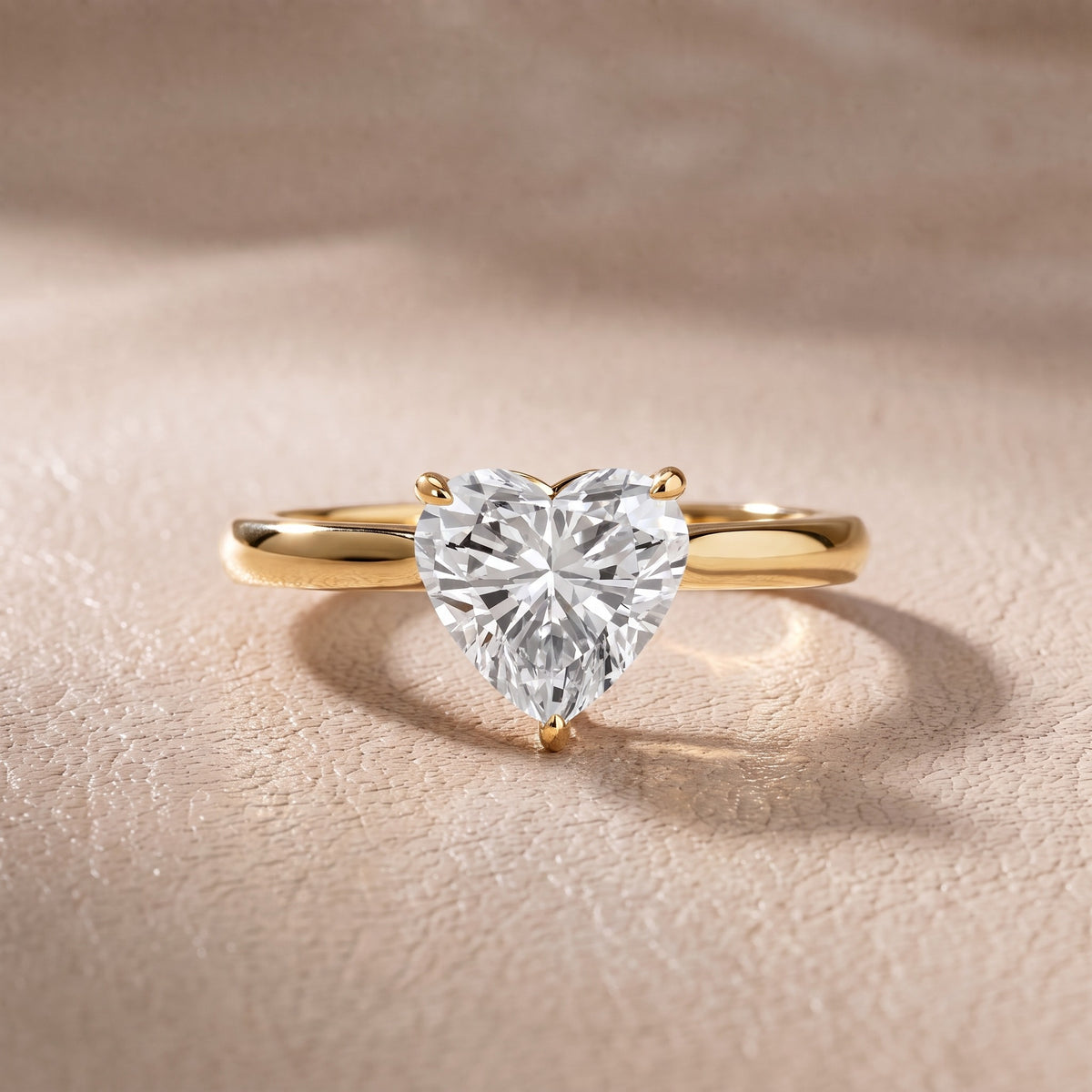 Kalia Knife Edge Solitaire Heart Diamond Engagement Ring in Yellow Gold - front.jpg