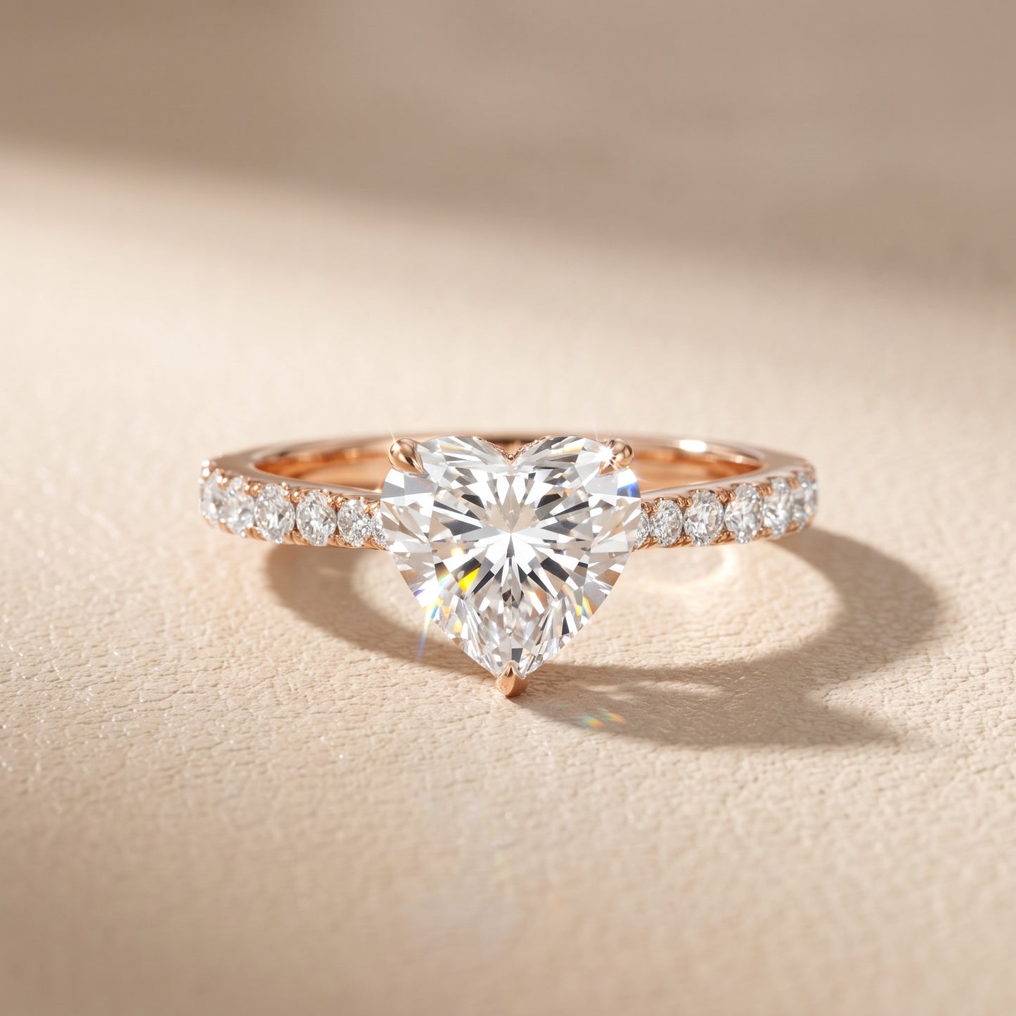 Gia Hidden Halo Pavé Heart Diamond Ring in Rose Gold - front.jpg