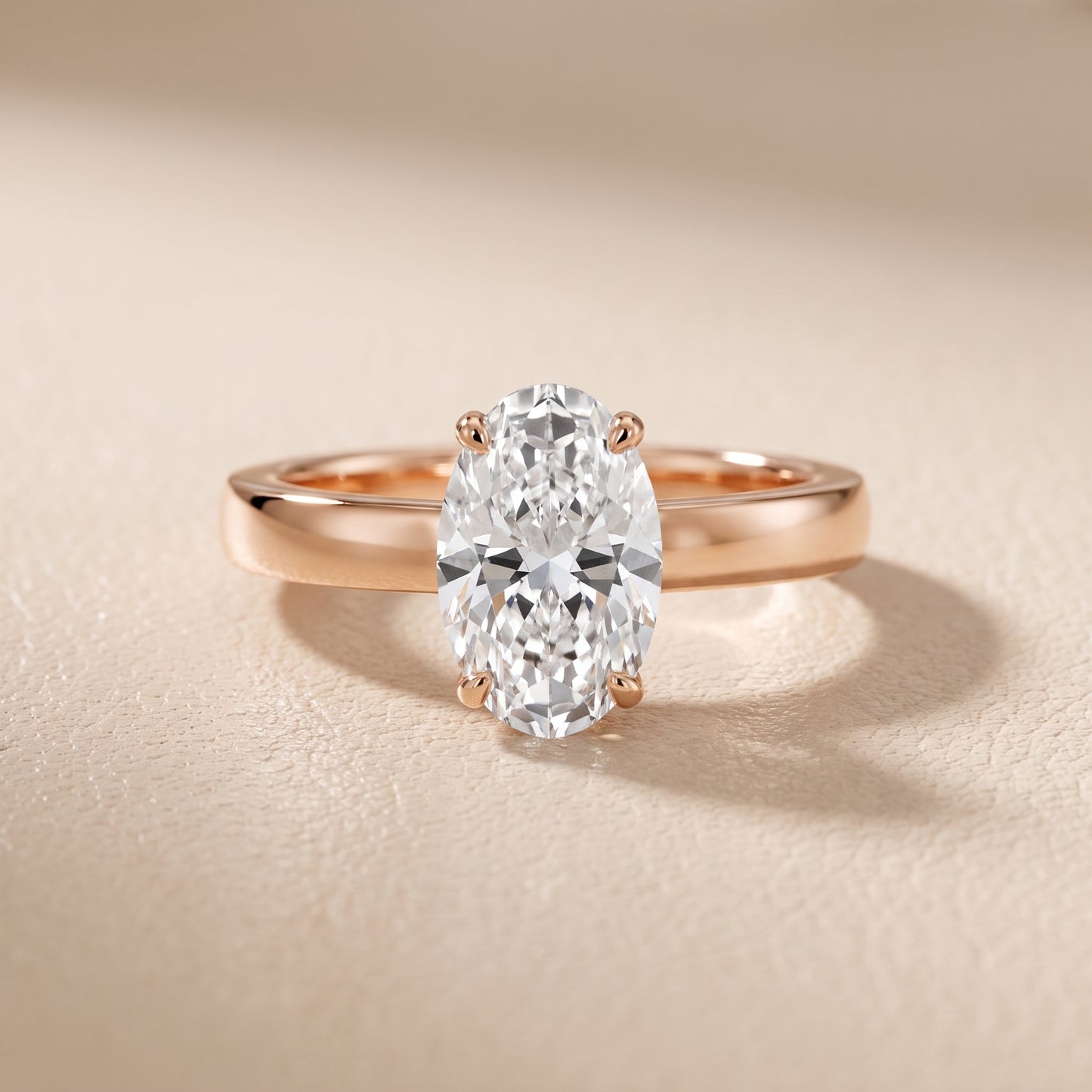 Lara Hidden Halo Oval Diamond Engagement Ring in Rose Gold - front.jpg