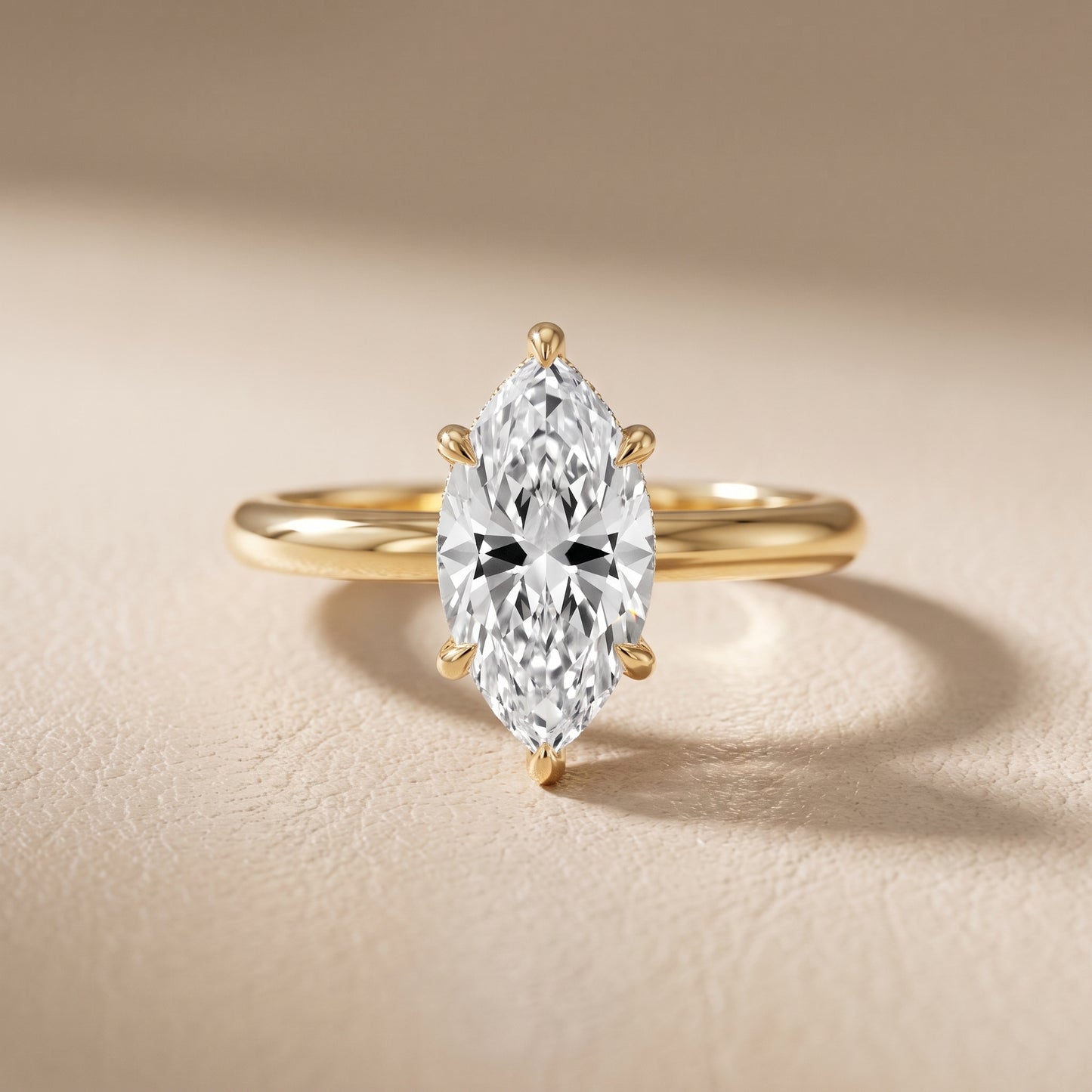 Amaya Hidden Halo Marquise Diamond Ring in Yellow Gold - front.jpg