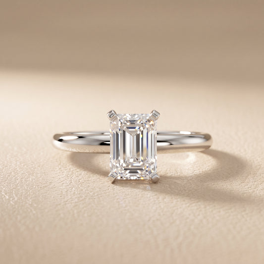 Amira Six-Prong Solitaire Emerald Diamond Engagement Ring in White Gold - front.jpg