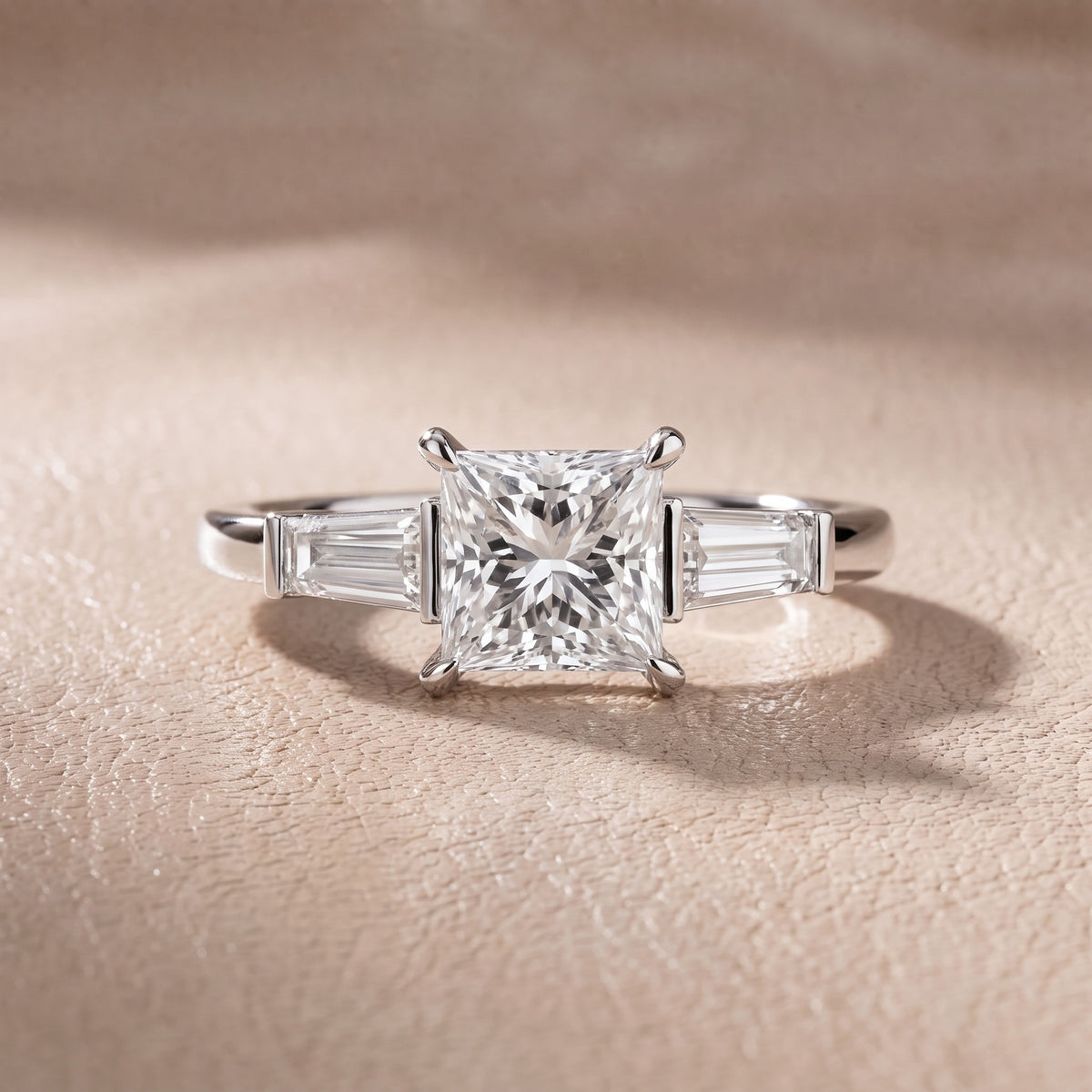 Eloise Tapered Baguette Princess Diamond Engagement Ring in Platinum - front.jpg