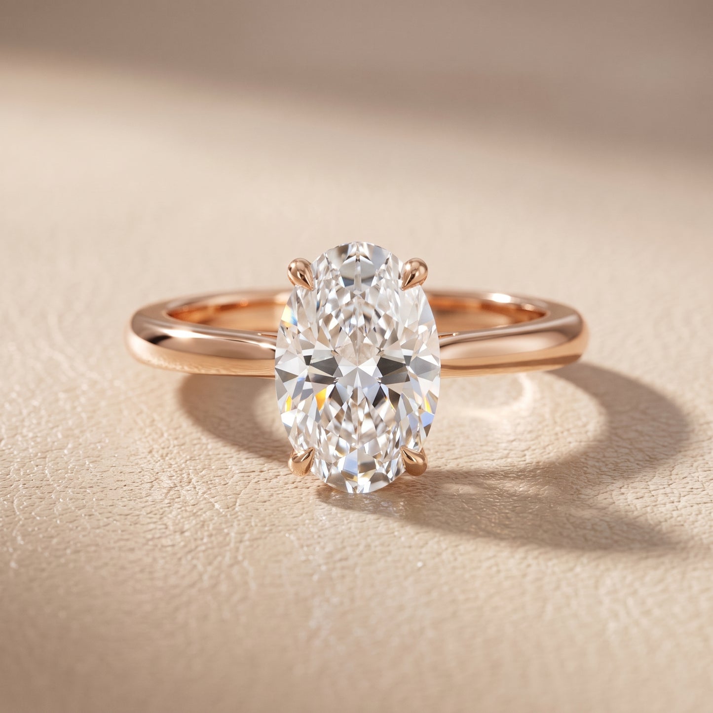 Kalia Knife Edge Solitaire Oval Diamond Engagement Ring in Rose Gold - front.jpg