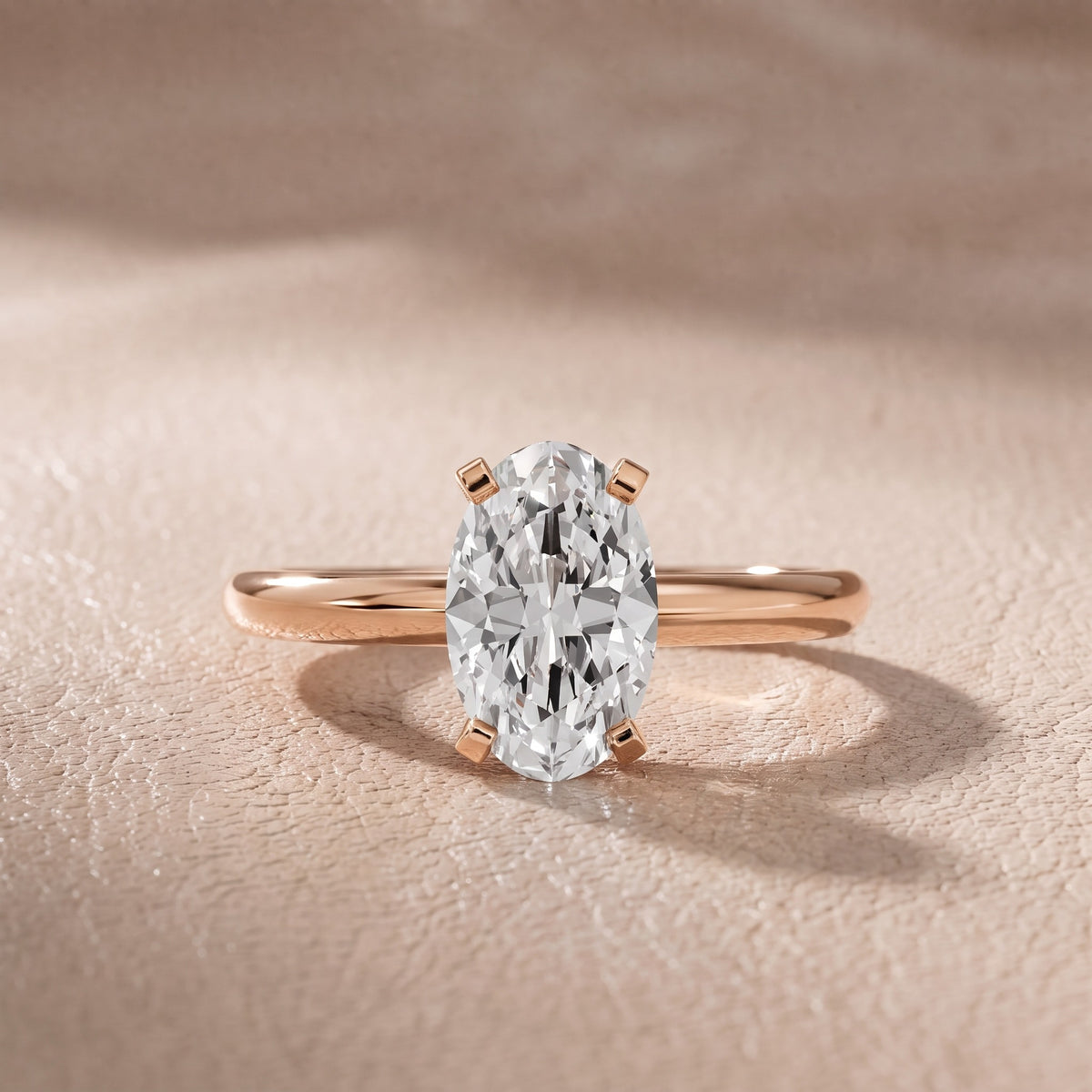 Arabella Six-Prong Solitaire Oval Diamond Engagement Ring in Rose Gold - front.jpg