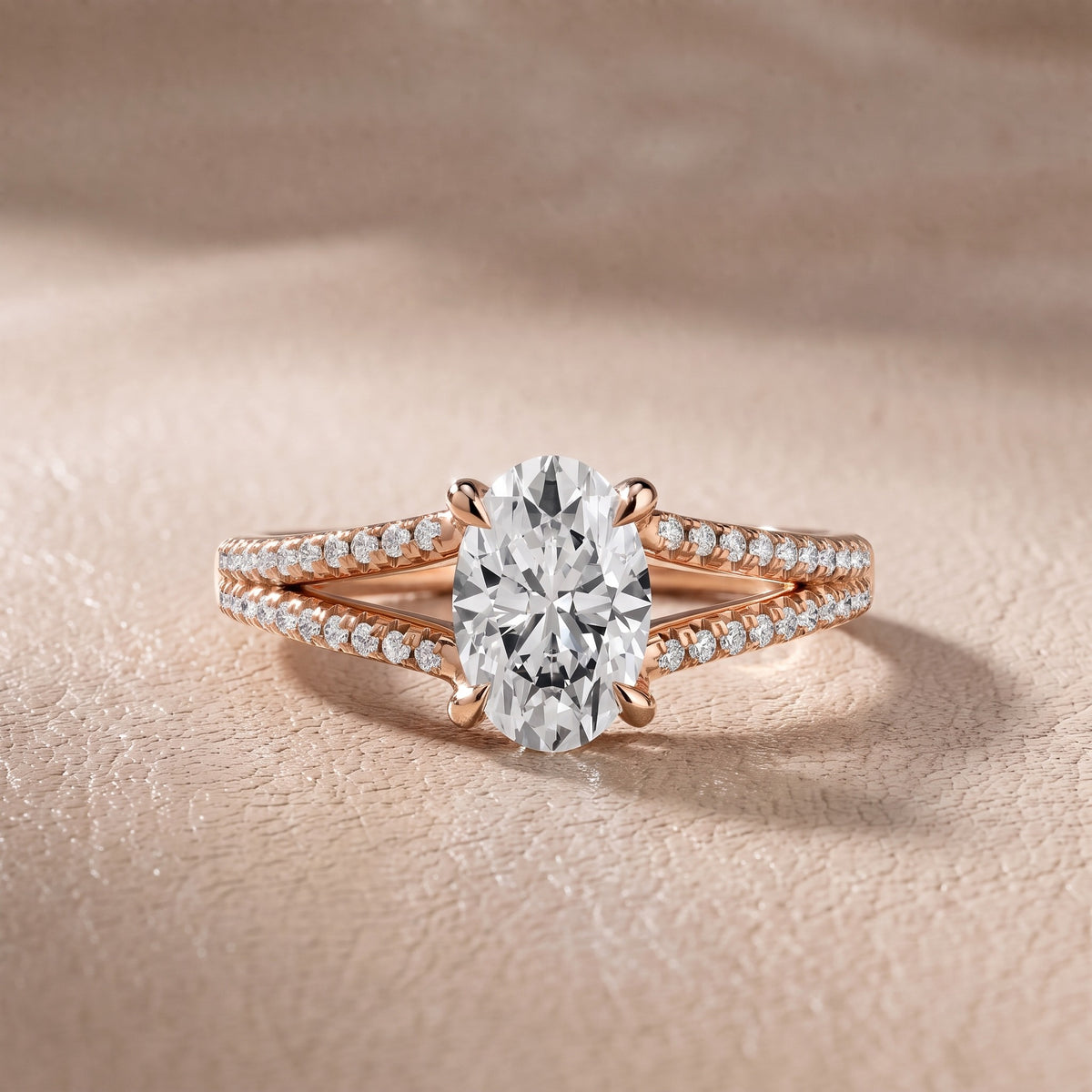 Eternal Embrace Solitaire Oval Diamond Engagement Ring in Rose Gold - front.jpg
