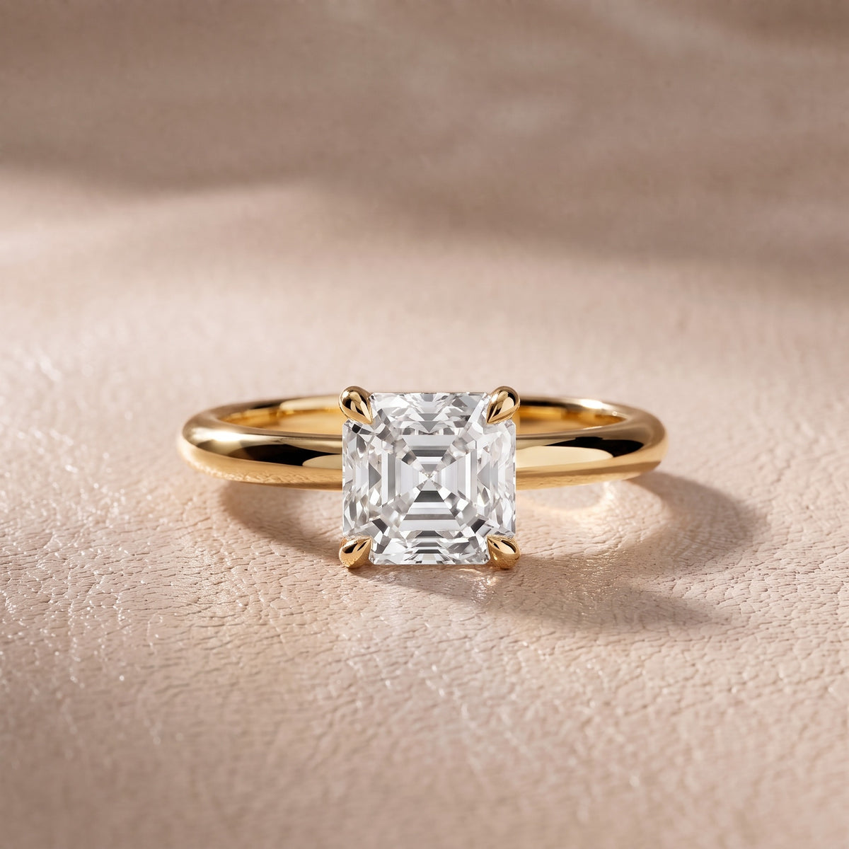 Amaya Hidden Halo Asscher Diamond Engagement Ring in Yellow Gold - front.jpg