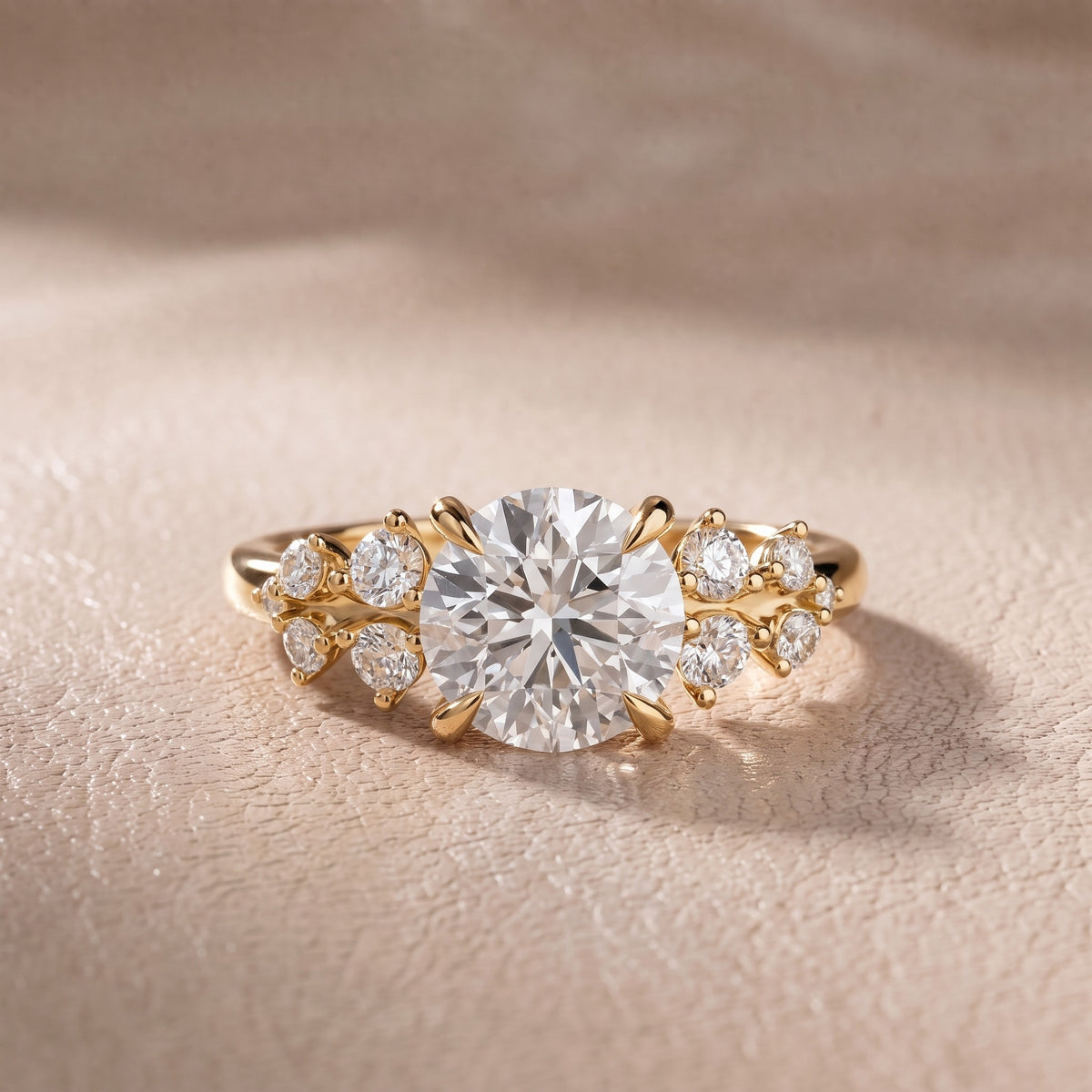Evelina Bloom Round Diamond Engagement Ring in Yellow Gold - front.jpg